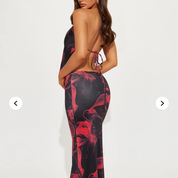 Fashion Nova Black and Red Halter Dress - Picture 3 of 4